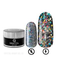 Grattol Gel Crystal Bright 03 - гель со светоотражающим глиттером, 15 мл