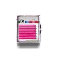 Цветные ресницы Be Perfect Rainbow Pink MIX 6 линий (D/0,10/7-12)