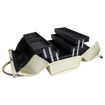 Саквояж профессиональный кожаный с ручками, 34х25х30 (Белый)