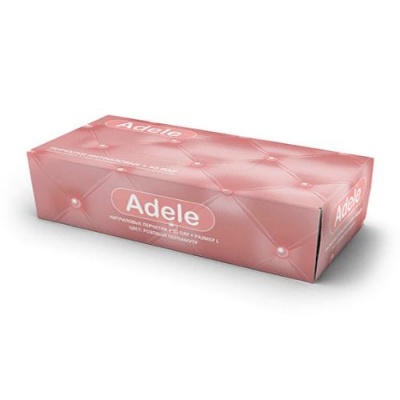 Перчатки нитриловые Adele (розовый перл.) р.S 50 пар/уп